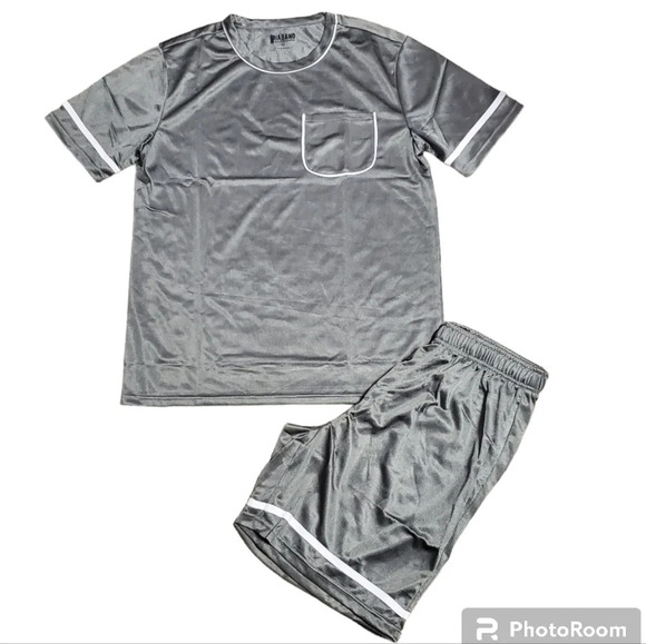 New Haband Men's 2 PC Pajamas Set Shirt Shorts Athlesiure M - Picture 1 of 8